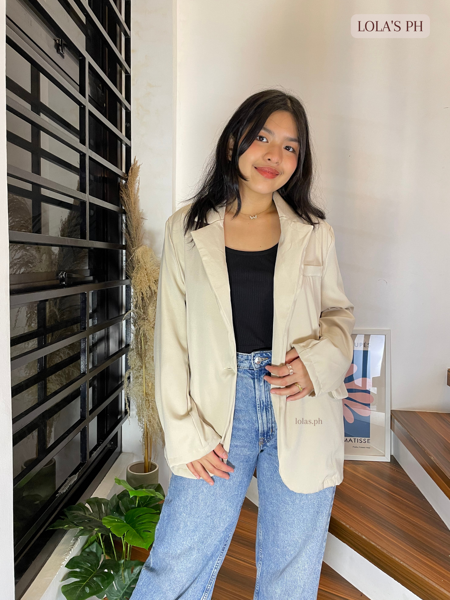 Rhys Oversized Blazer (Cream)