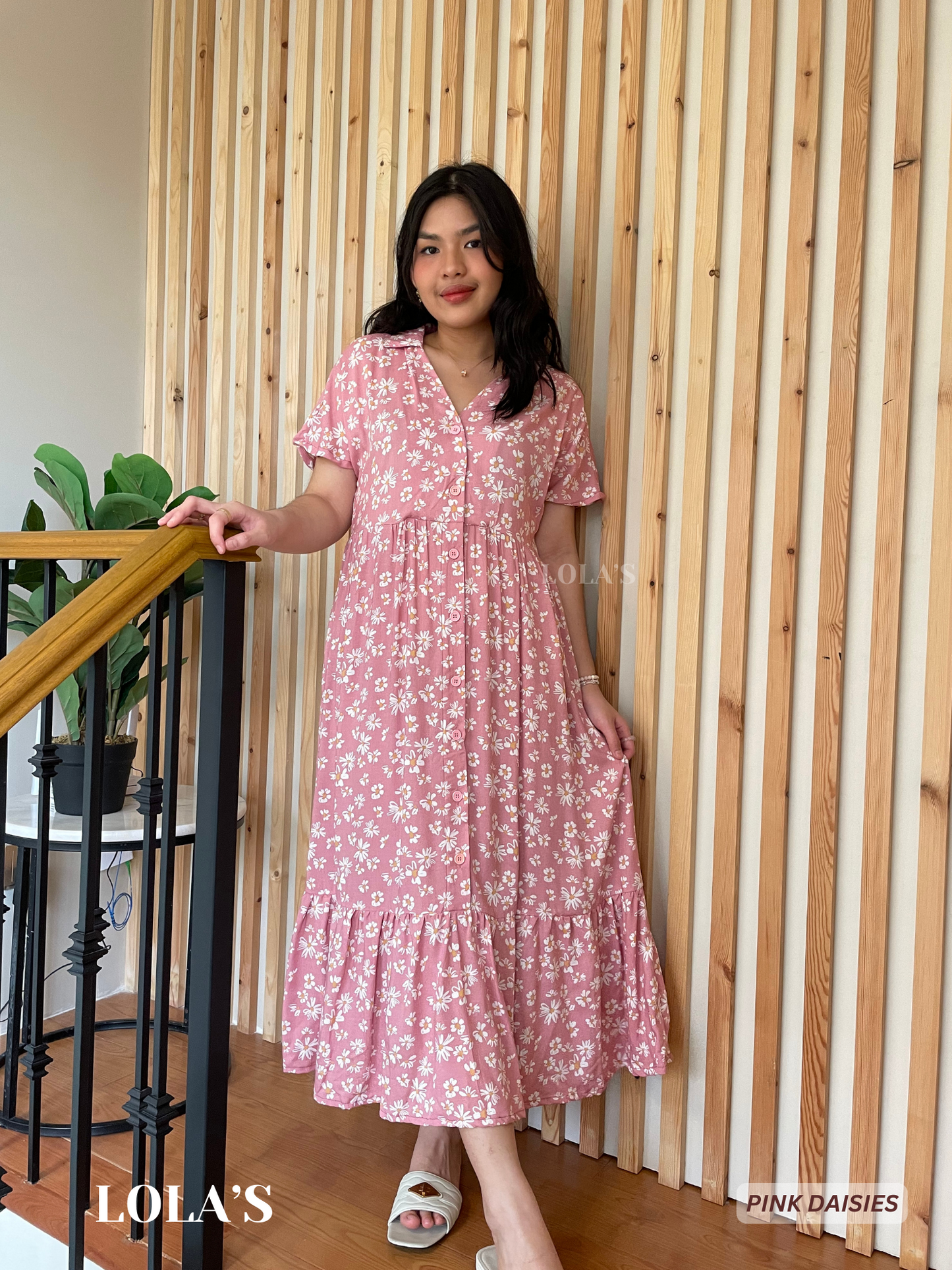 Regine Dress (Pink Daisies)