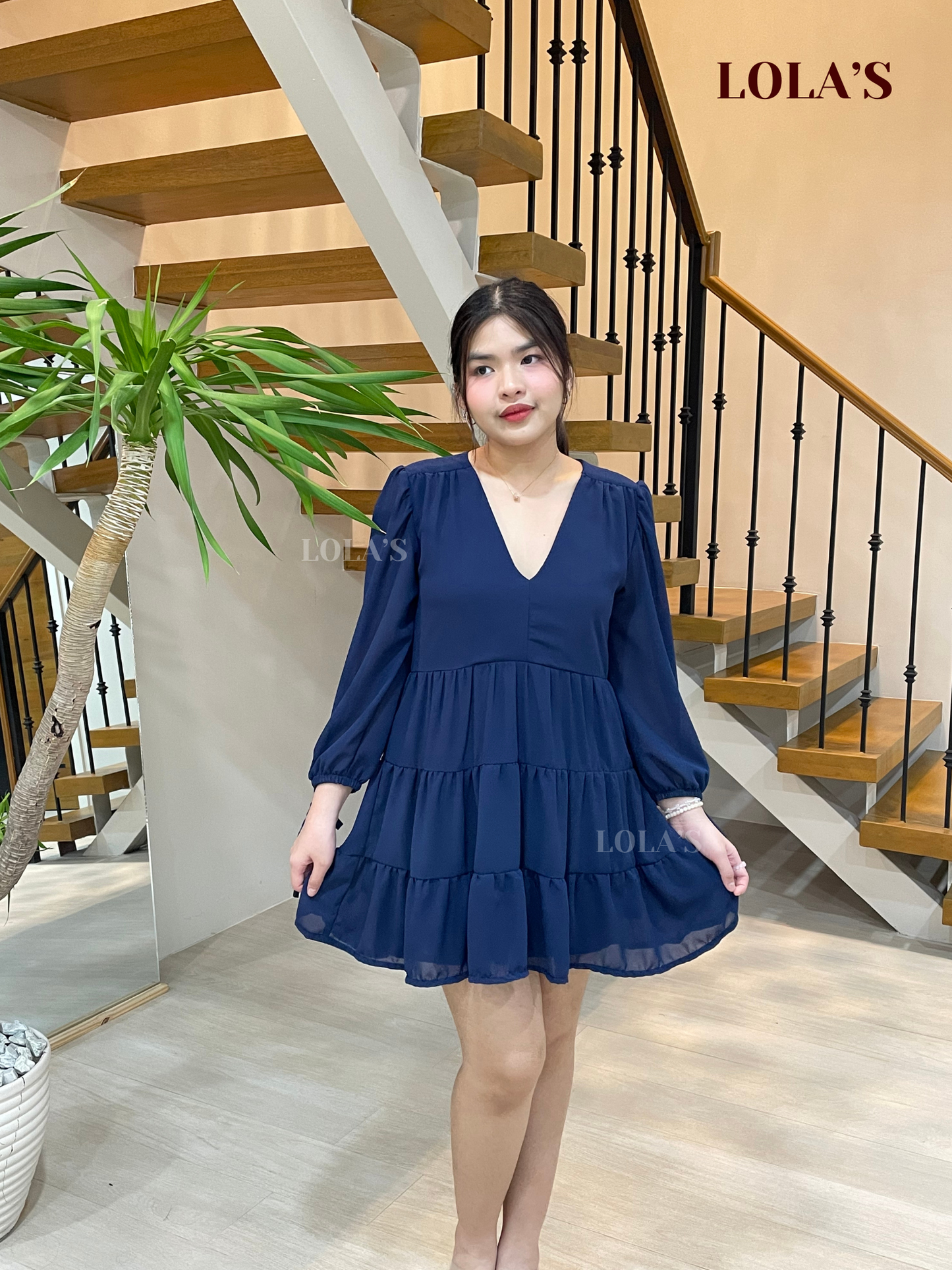 Monina Dress (Navy Blue)