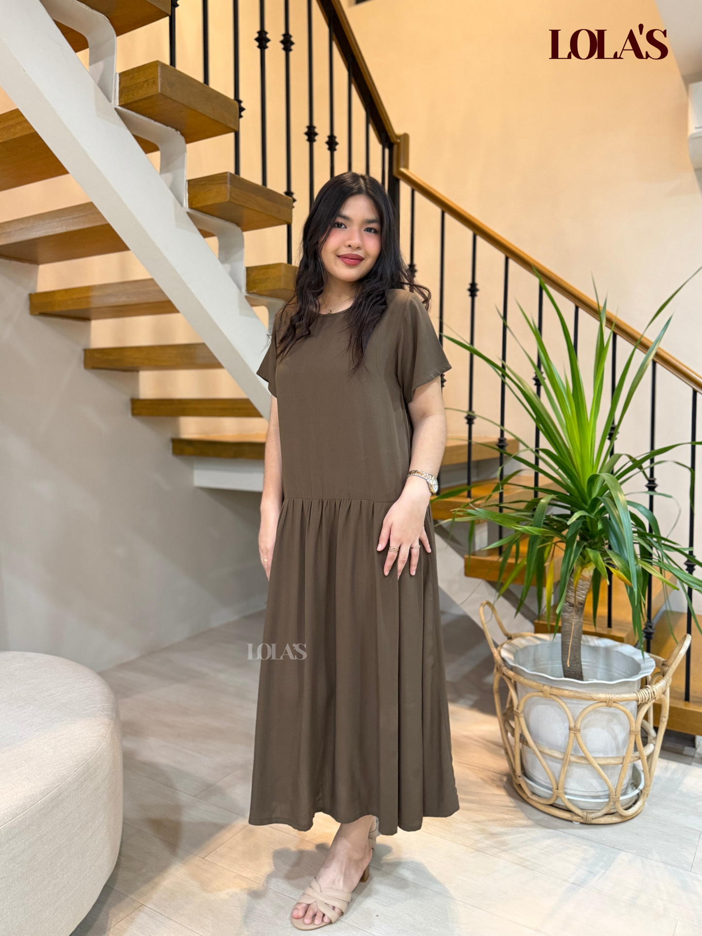 Mina Dress (Cedar Brown)
