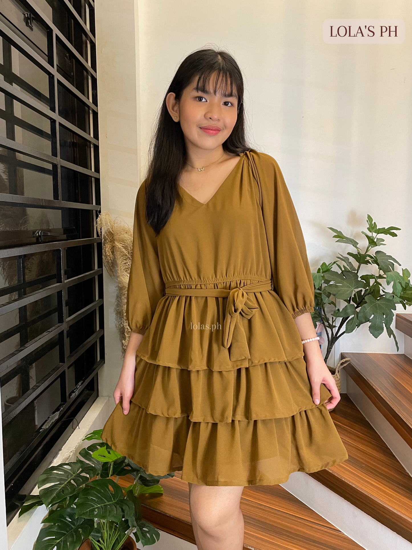 Mathilda Dress (Golden Brown)