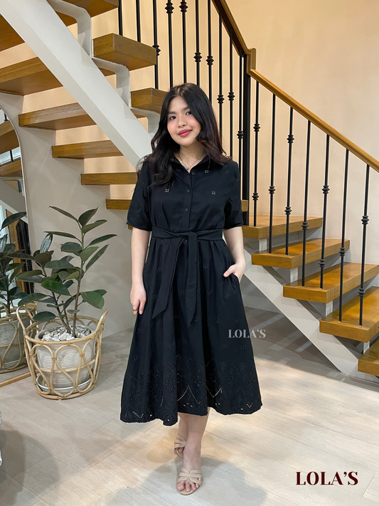 Bianca Dress (Black Eyelet)