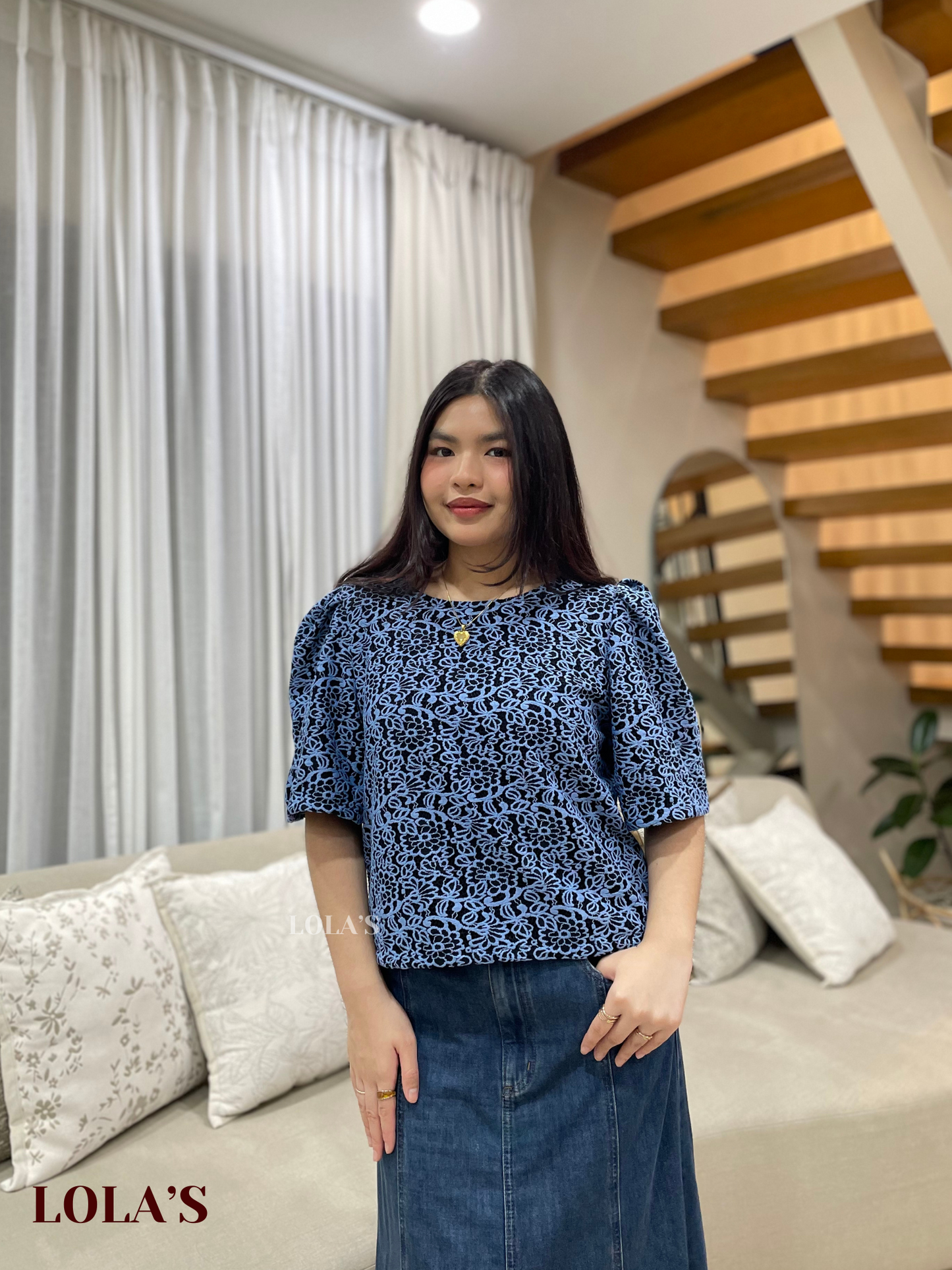 Vivian Top (Blue Eclipse Lace)