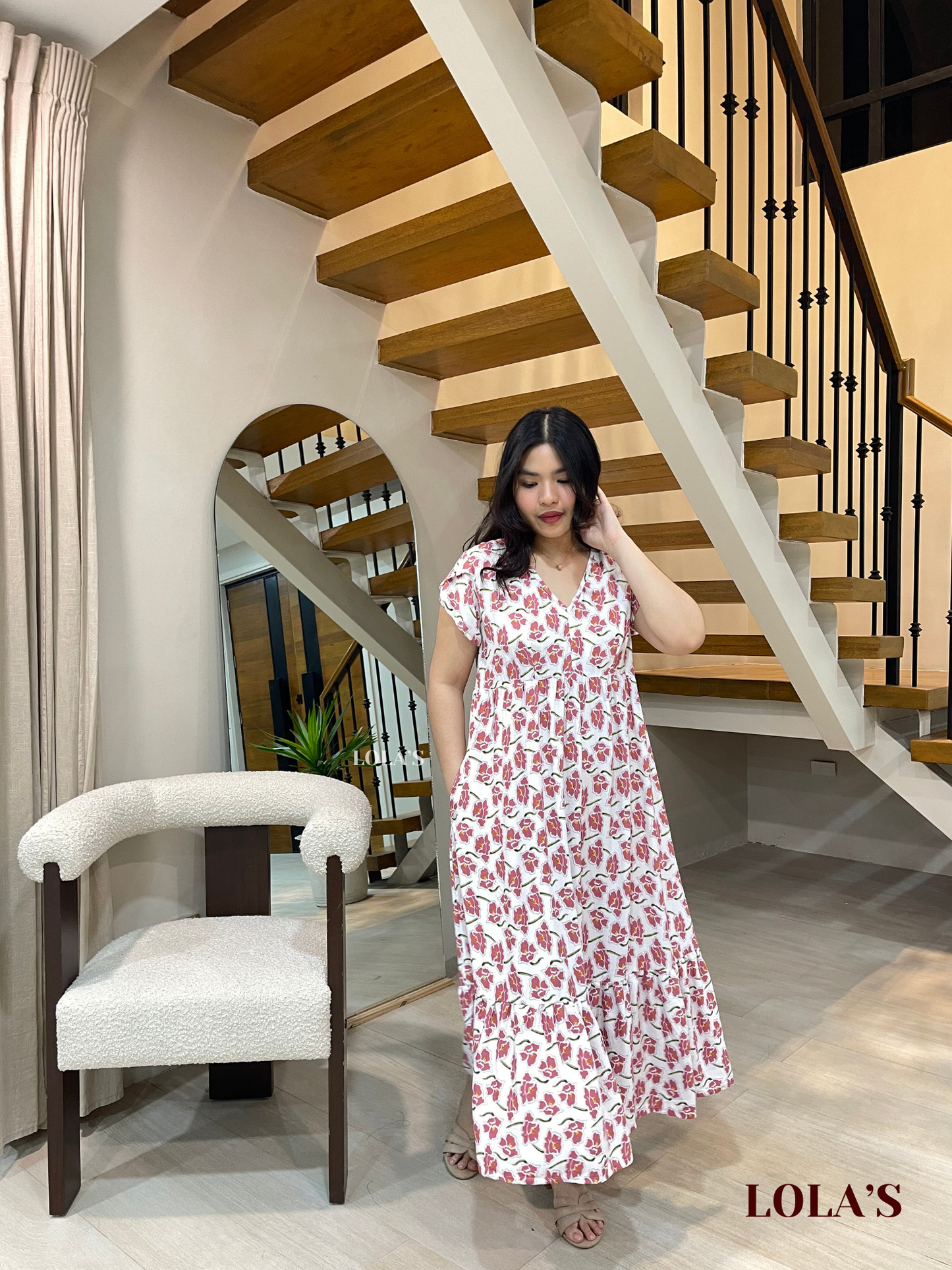 Jane Dress (Pink Daffodils)
