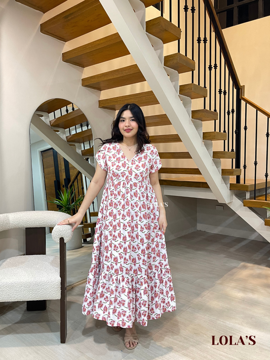 Jane Dress (Pink Daffodils)