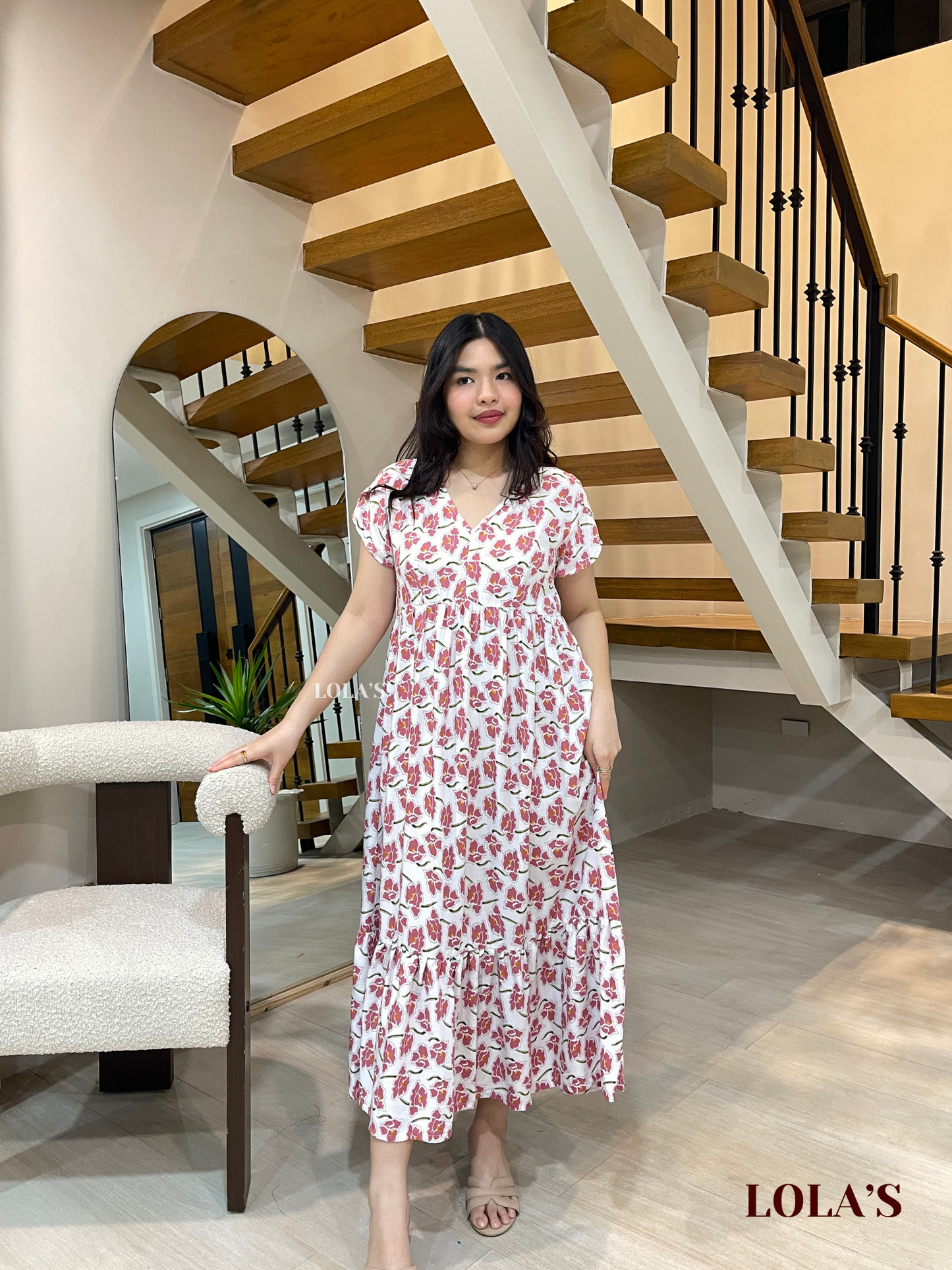 Jane Dress (Pink Daffodils)