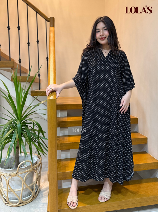 Donya Dress (Black Polka)