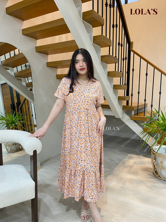 Regine Dress (Floral Peach)