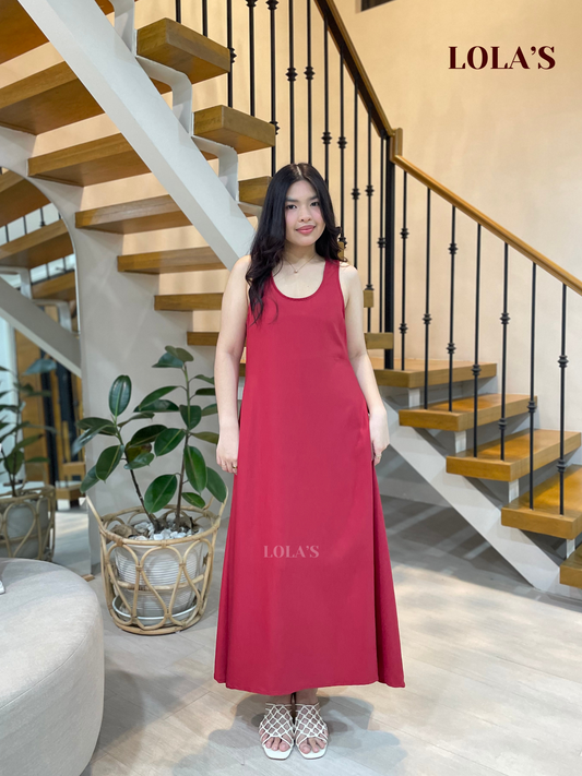 Miranda Dress (Burgundy Red)