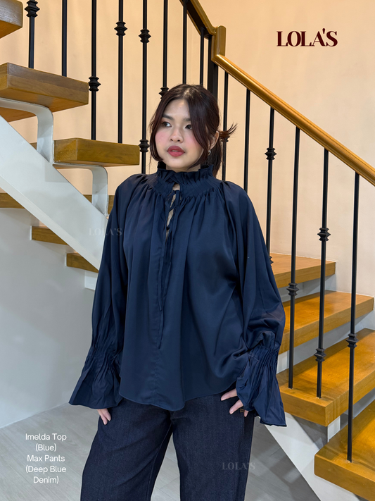Imelda Blouse (Navy Blue)