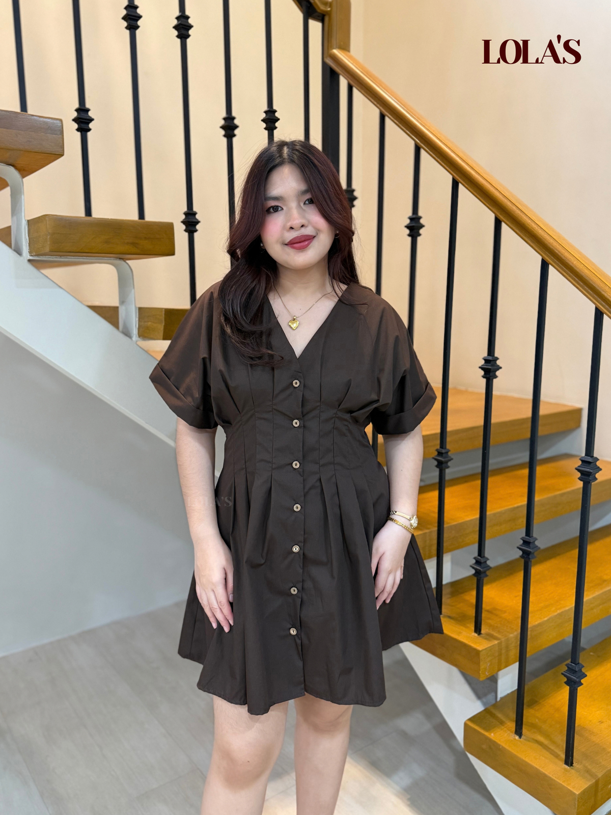 Felicia  Dress (Chocolate Poplin)