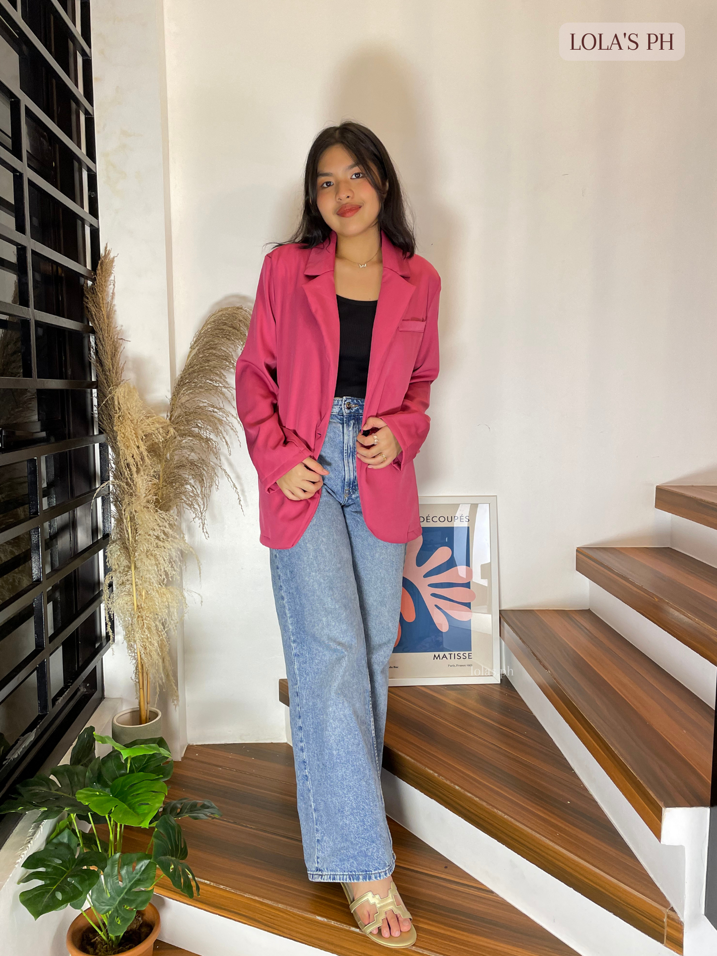 Rhys Oversized Blazer (Barbie Pink)