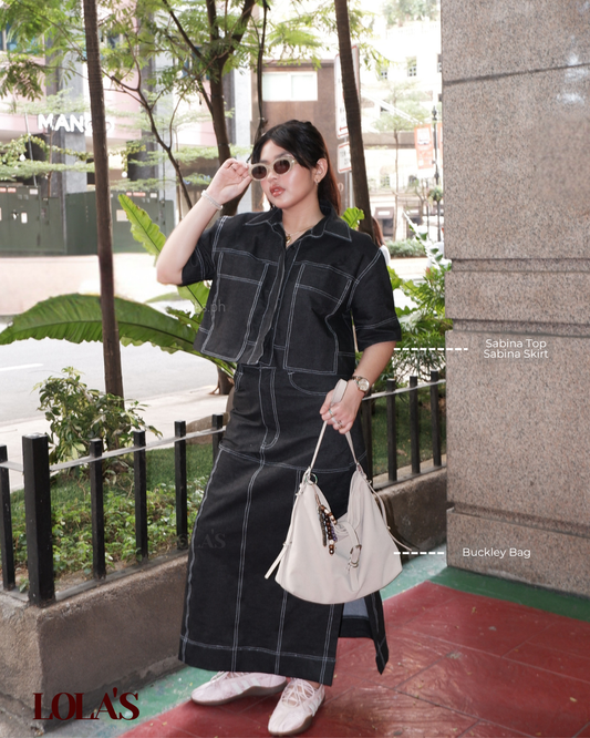 Sabina Top (Black Denim)