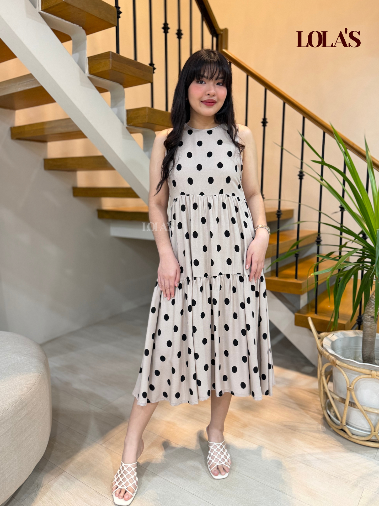 Miles Dress (Sand Polka)