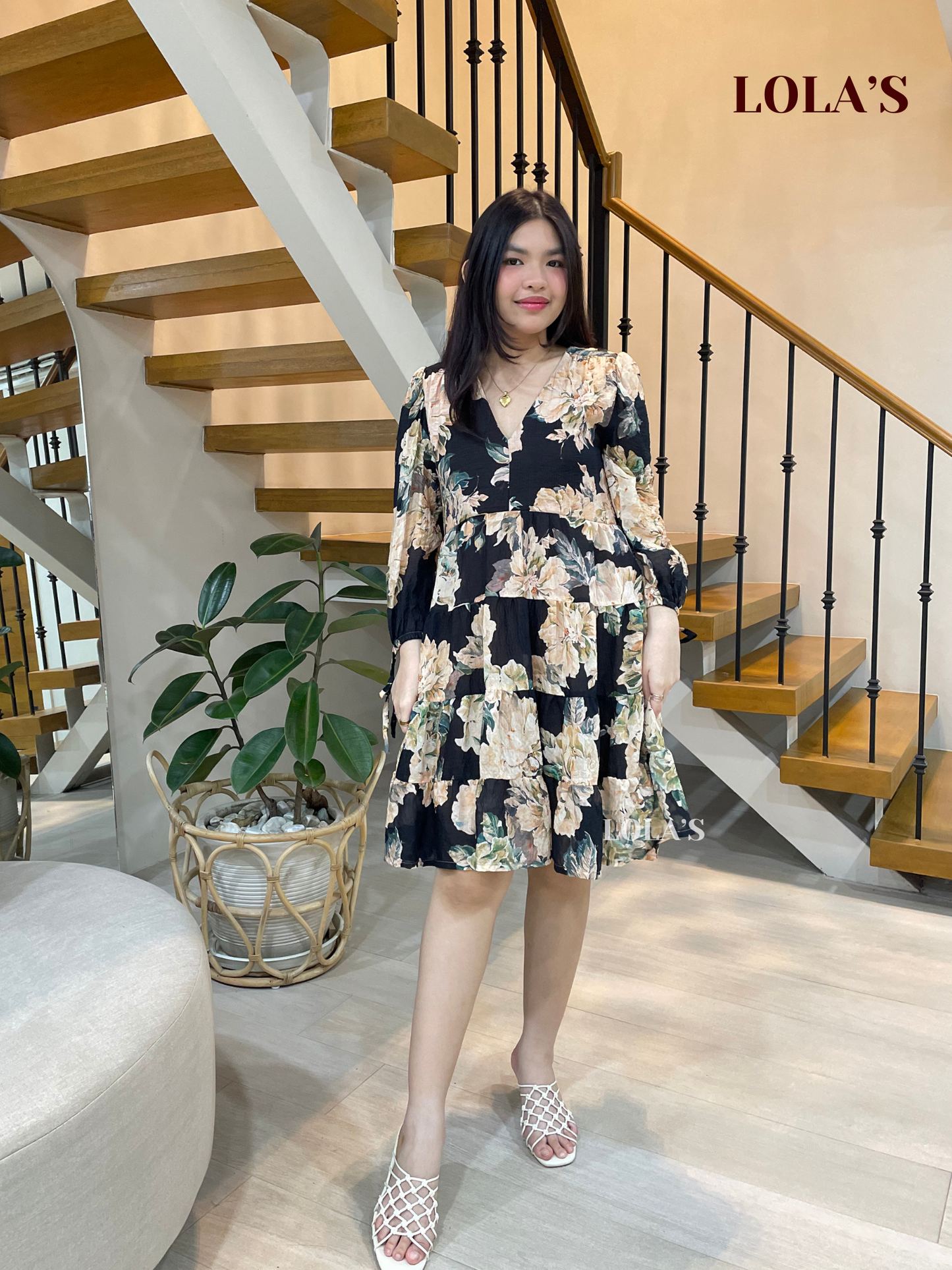 Diana Dress (Black Flora)