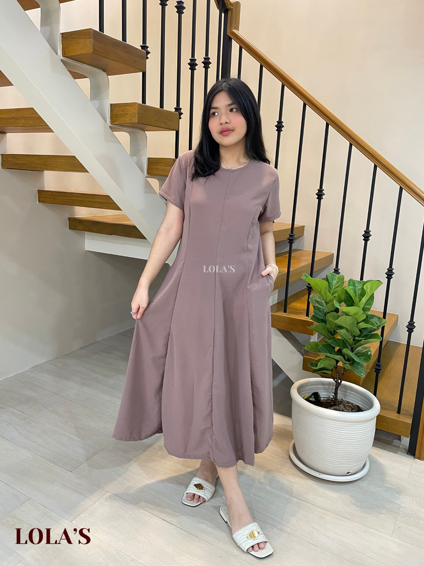 Kathleen Dress (Taupe)