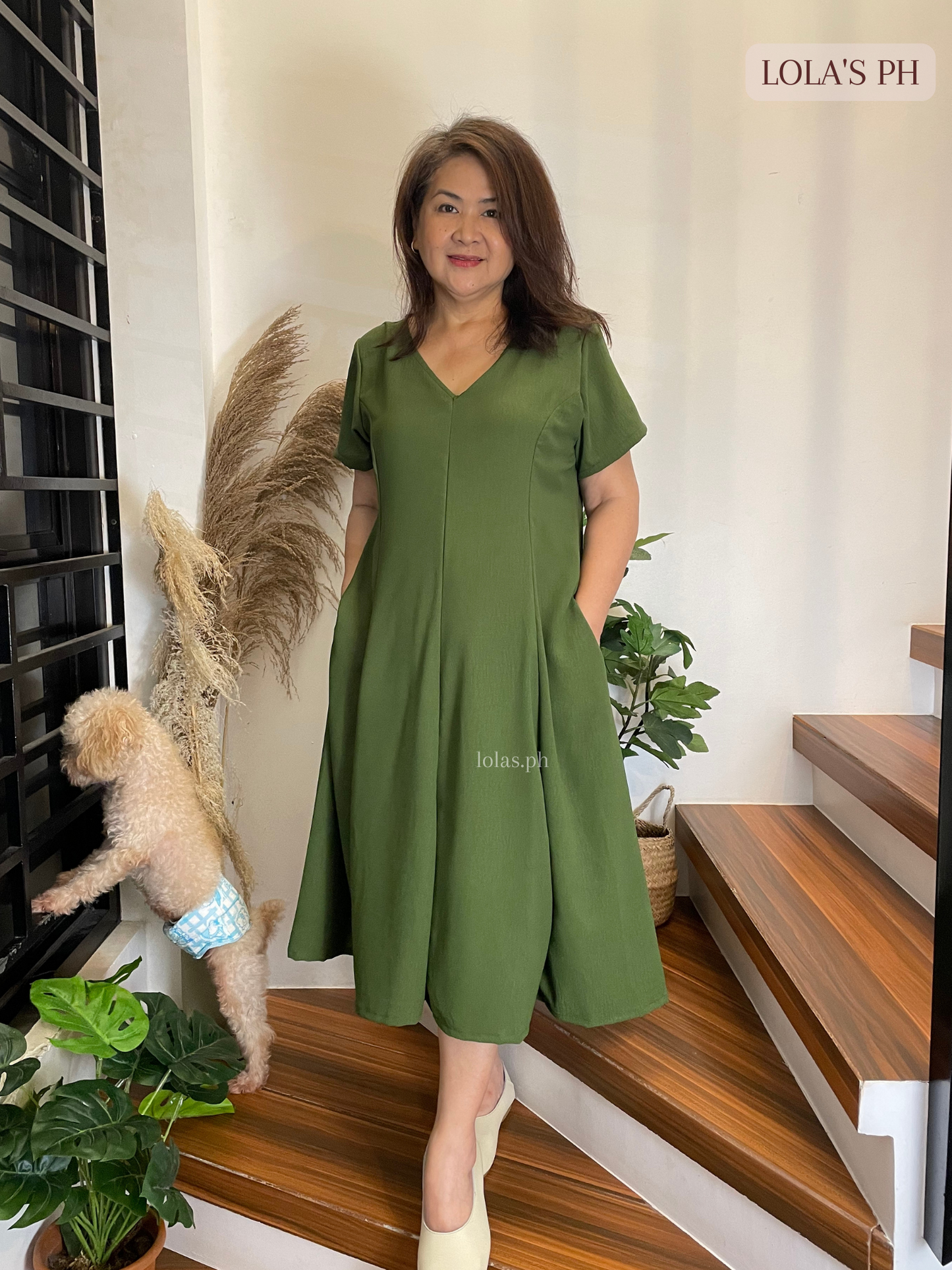 Reema Dress (Forest Green)