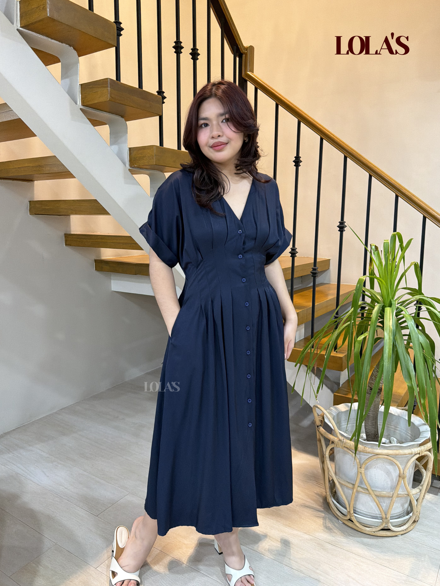 Frederica Dress (Dark Navy)