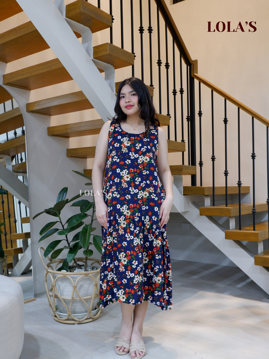 Sita Dress (Blue Florals)