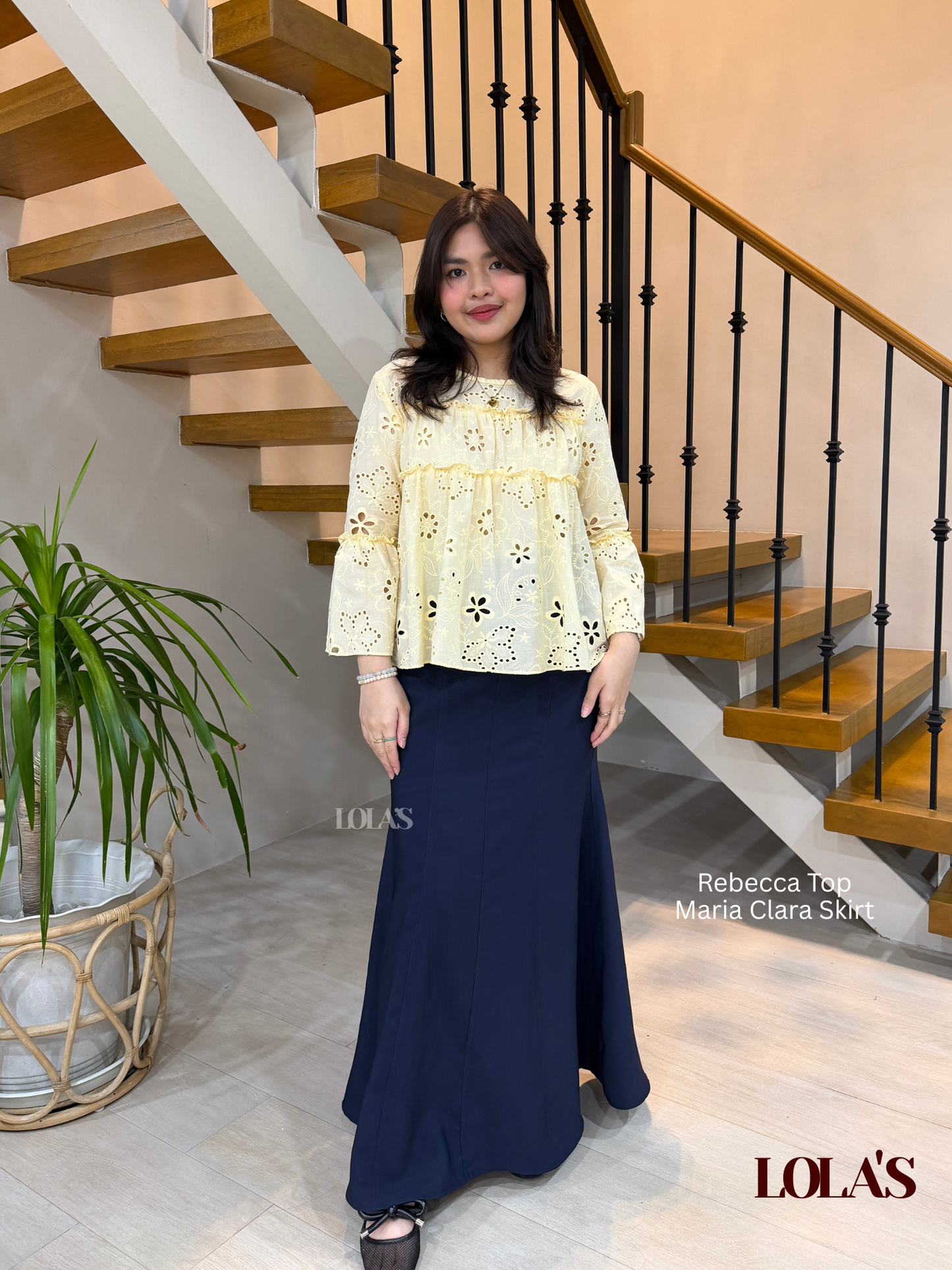 Rebecca Top (Butter Yellow Eyelet)