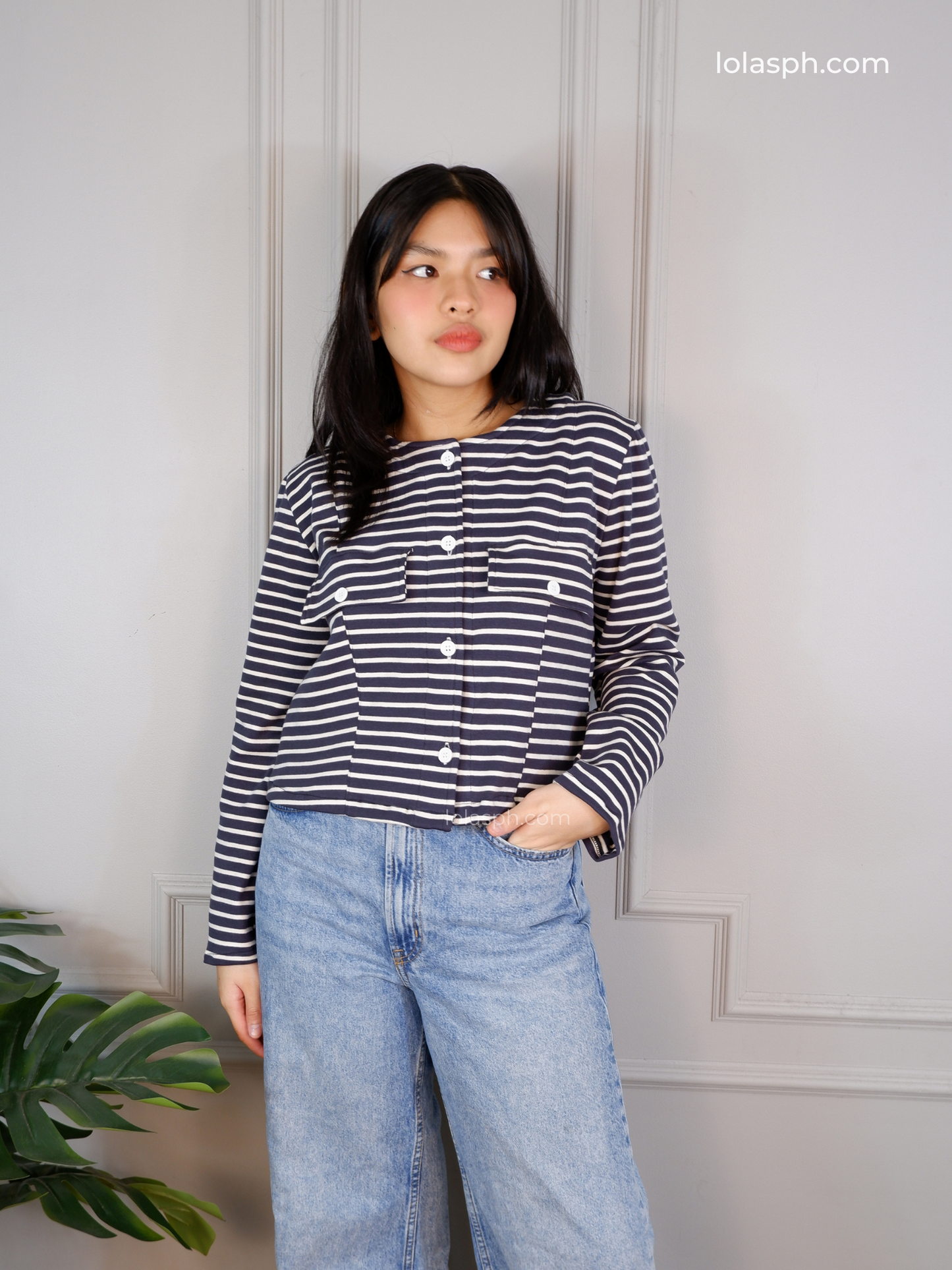 Angela Top (Blue Stripes)