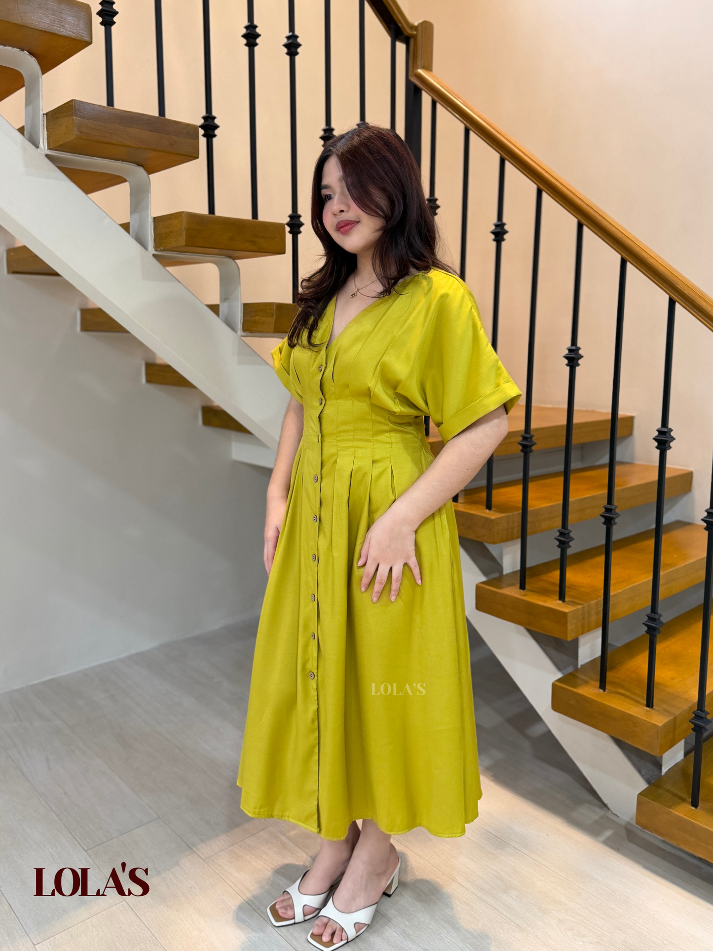 Frederica Dress (Olive Yellow)