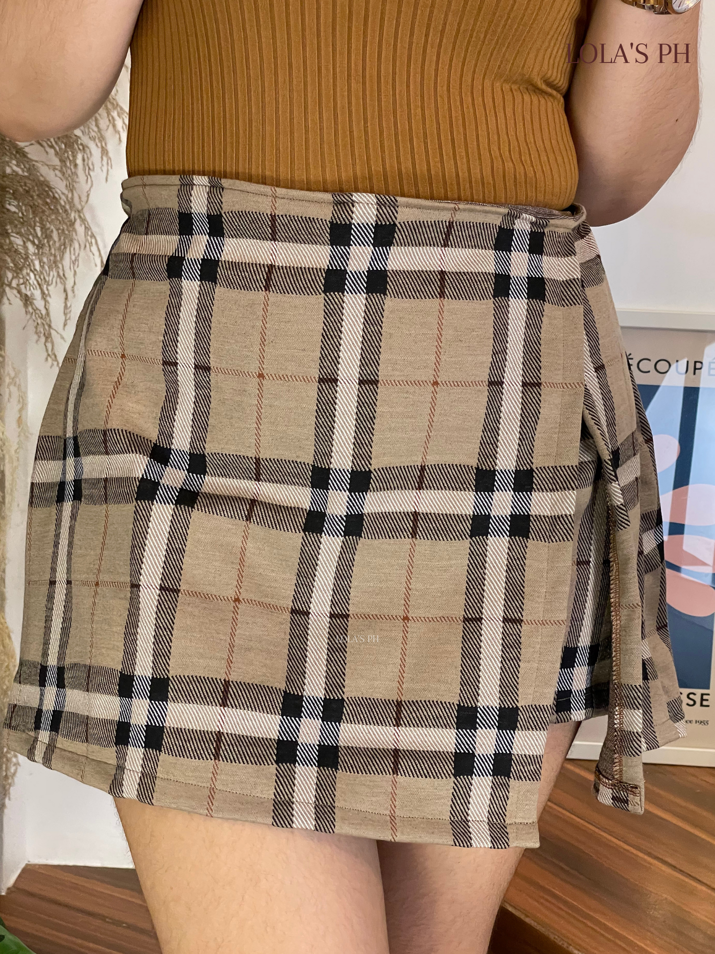 Myka Skort (Brown Plaid)