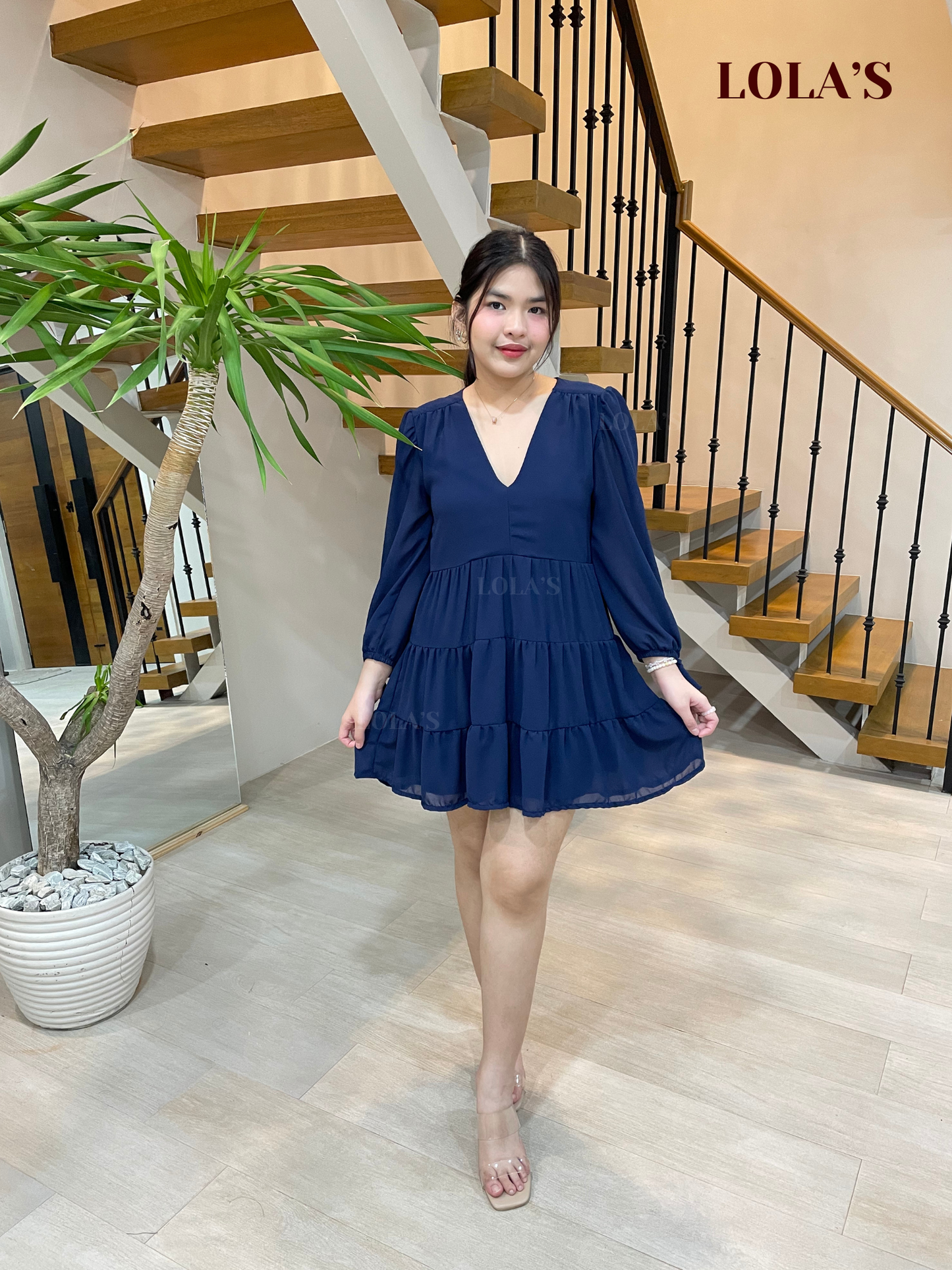 Monina Dress (Navy Blue)