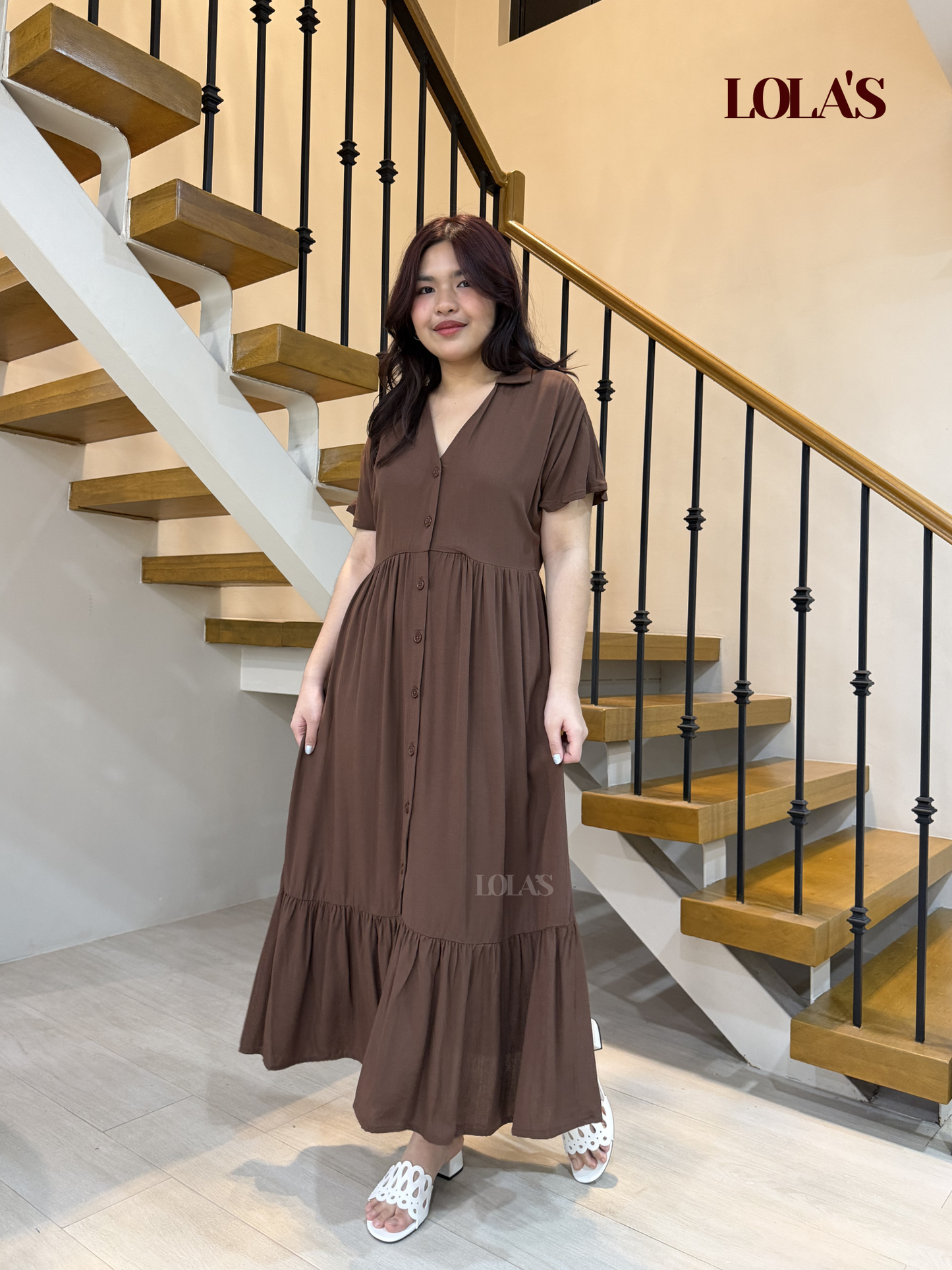 Regine Dress (Chocolate Brown)