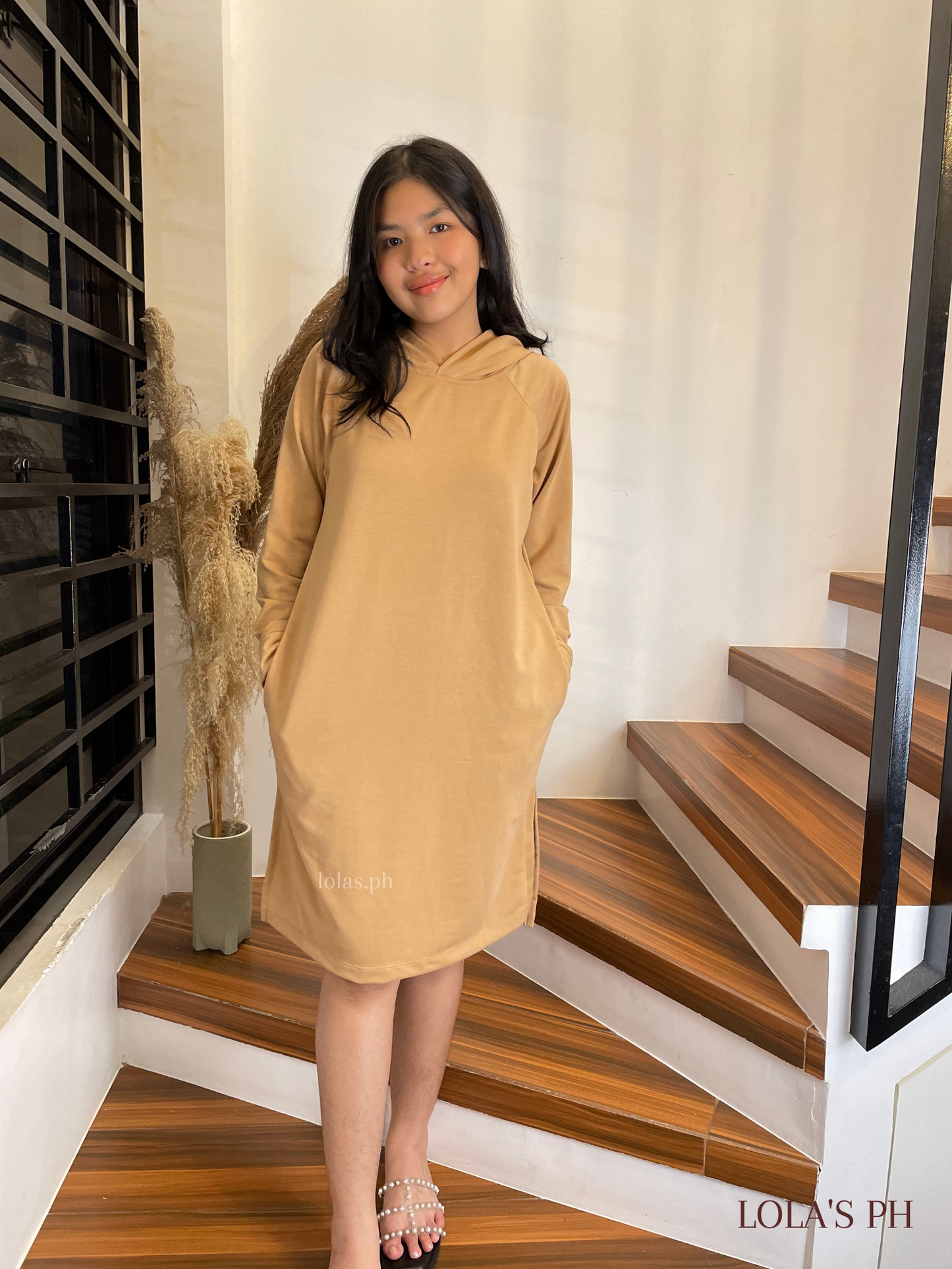 Hoodie Dress (Beige)