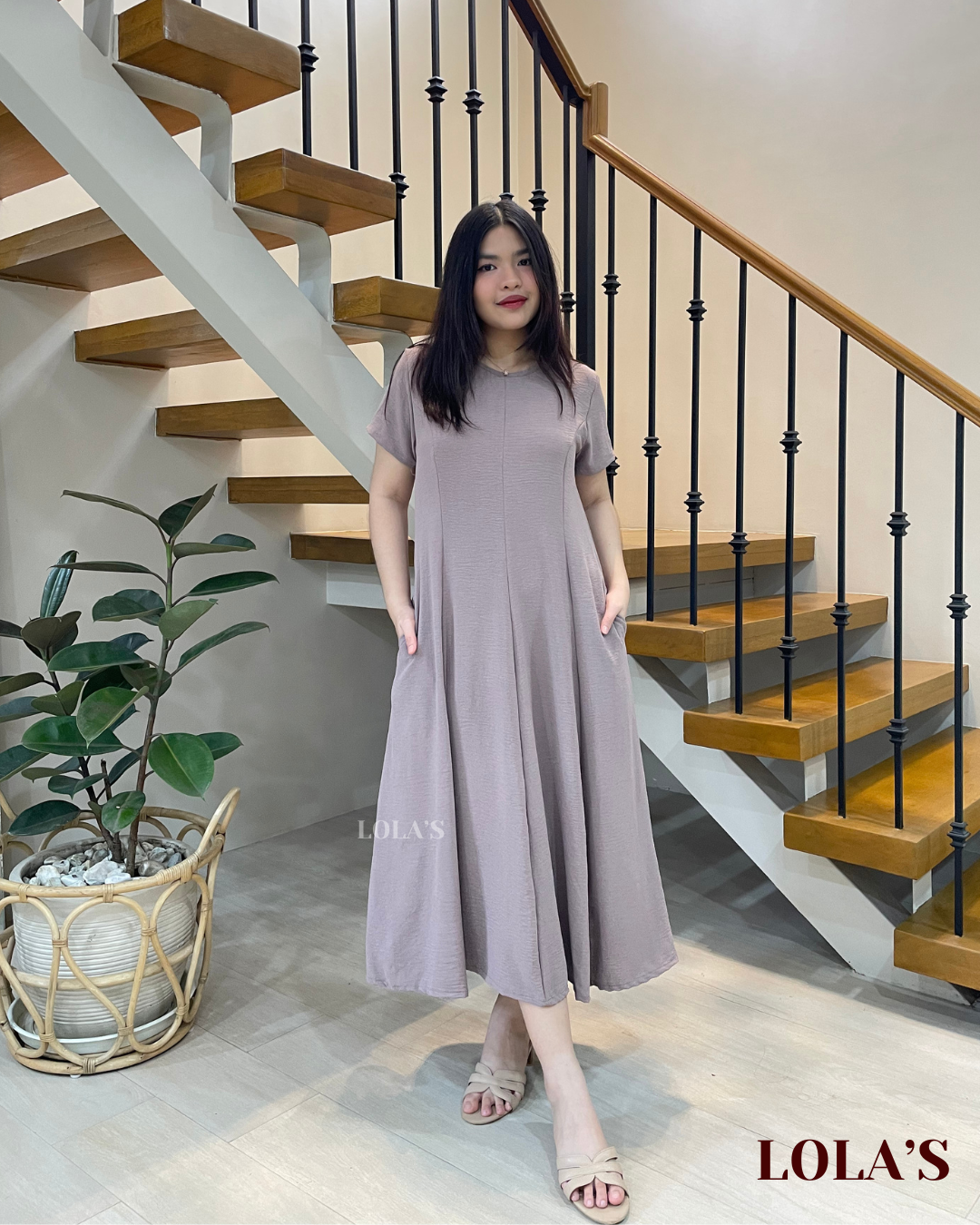 Kathleen Dress (Light Taupe)