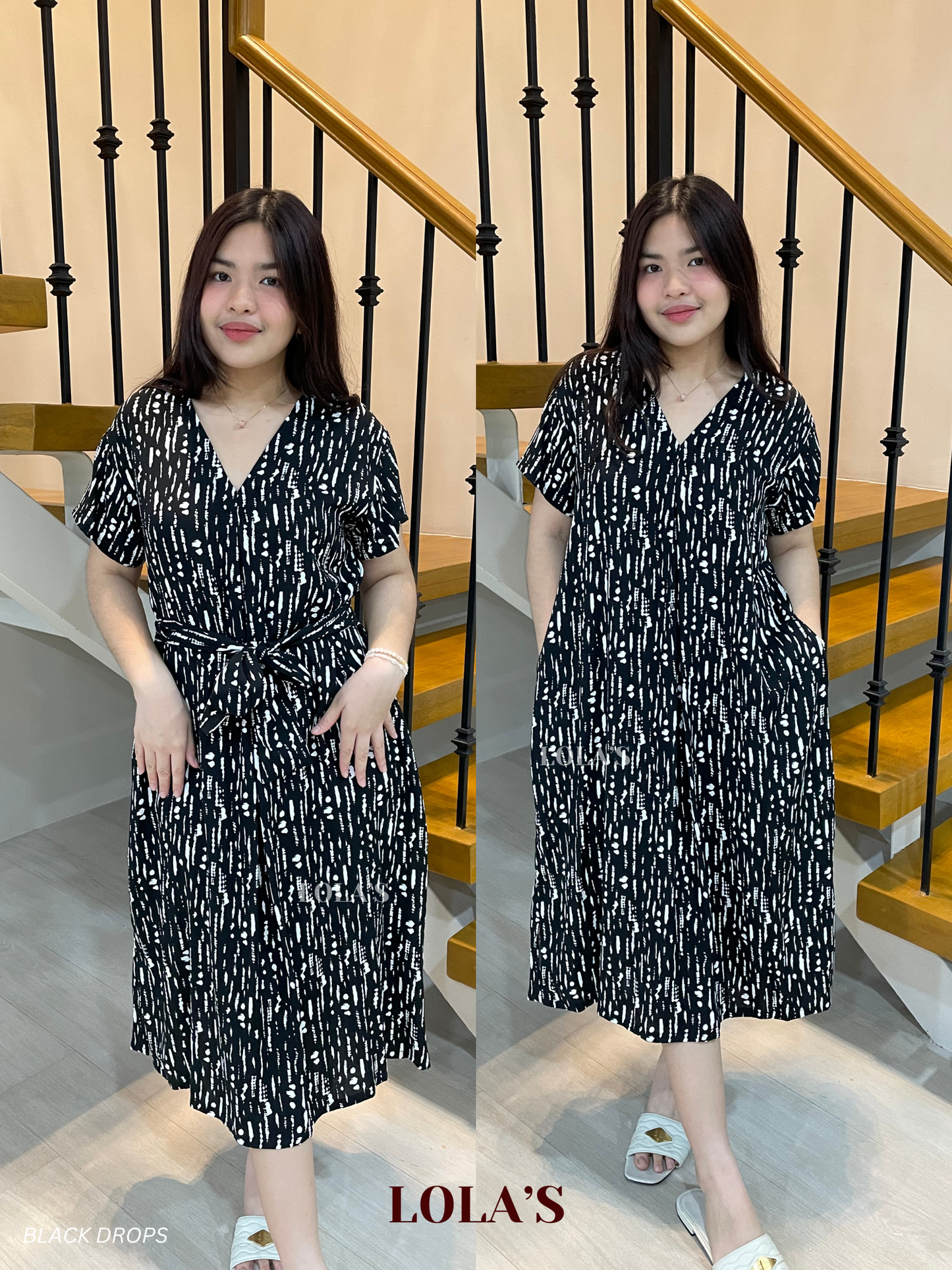 Tracy Dress (Black Drops)