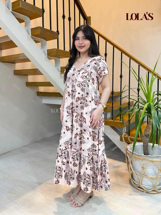 Jane Dress (Delicate Brown Floral)