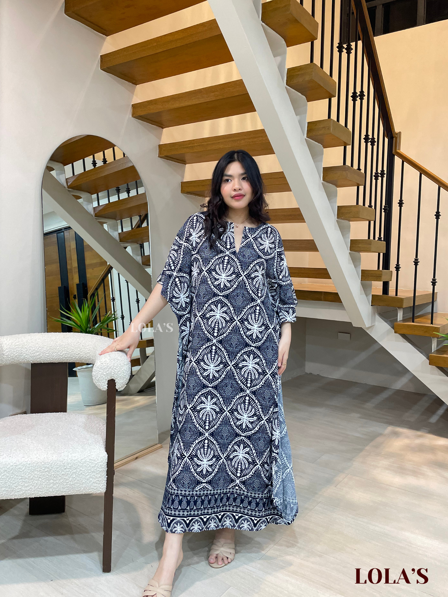 Donya Dress (Blue Palm Springs)