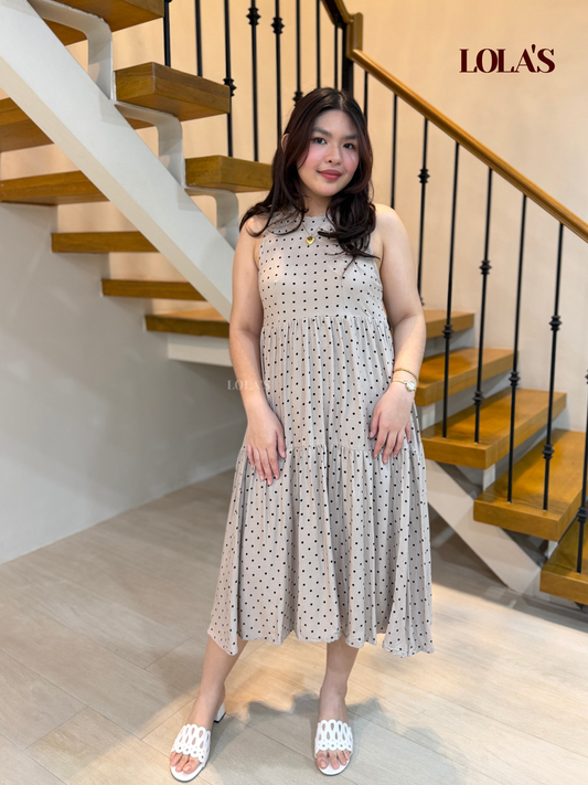 Miles Dress (Sand Tiny Polka)
