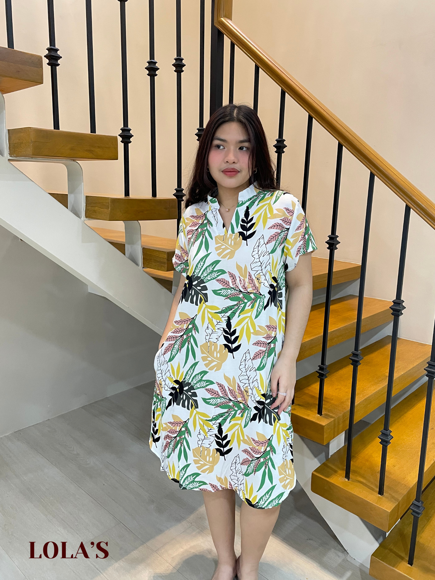 Corazon Dress (White Tropical)