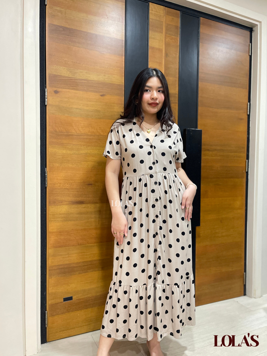 Regine Dress (Granite Polka)