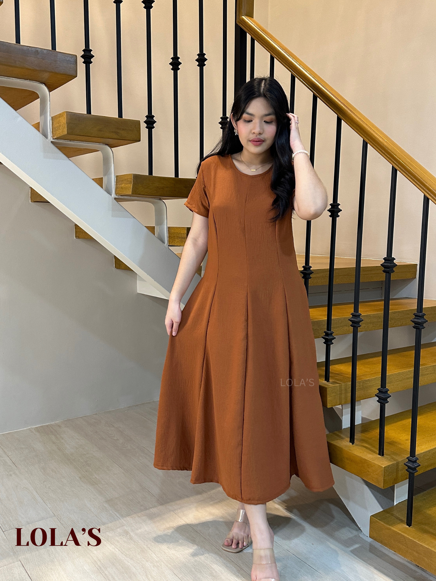 Kathleen Dress (Tan Brown)