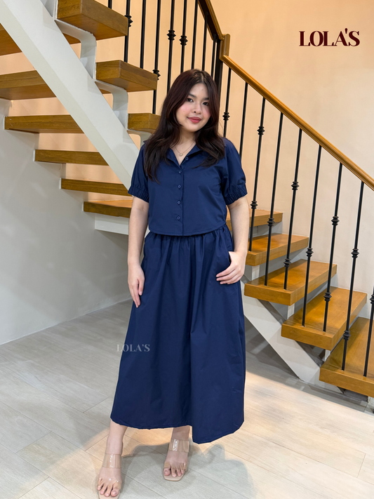 Gretchen Coords (Navy Blue Poplin)