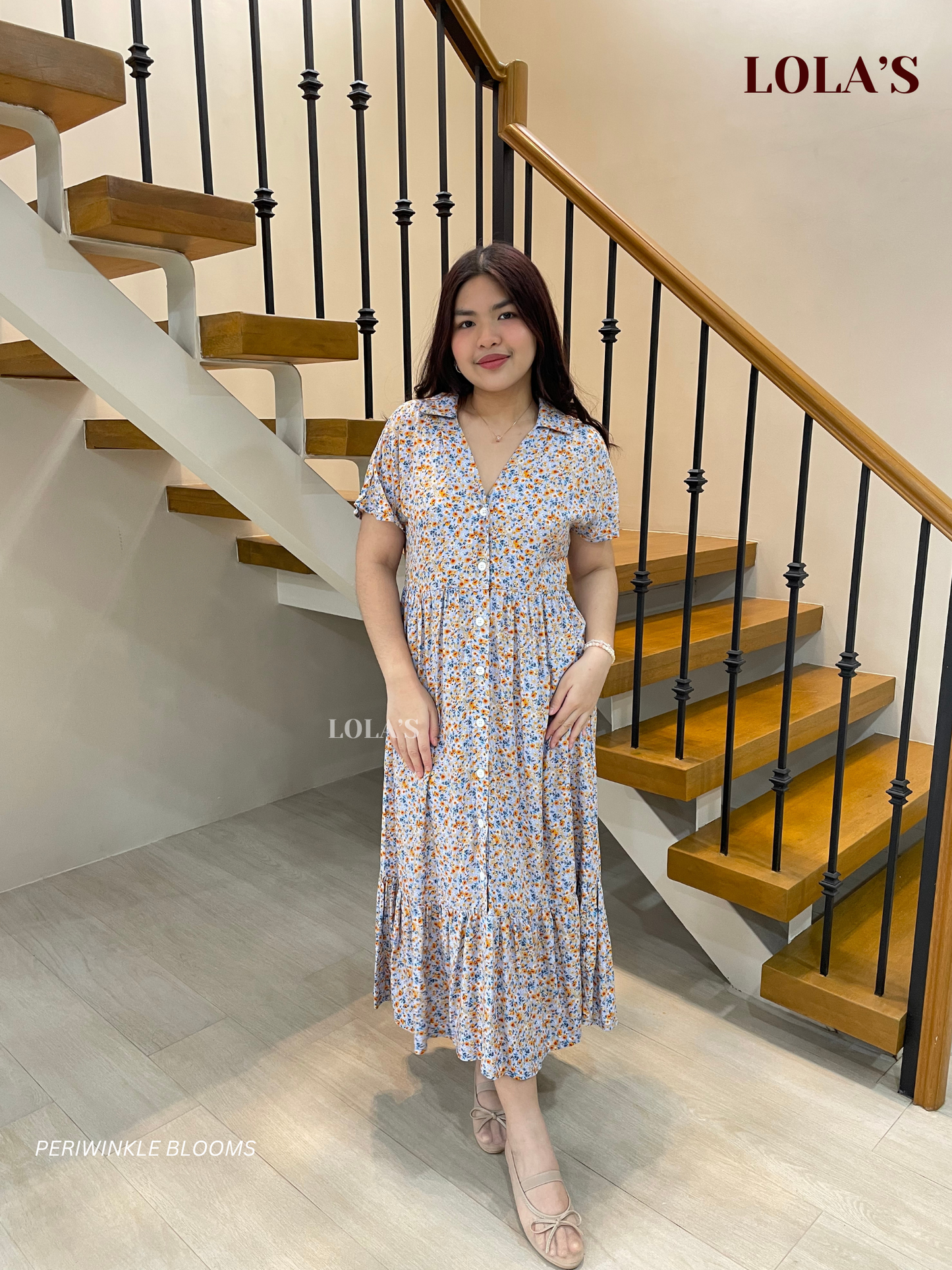 Regine Dress (Periwinkle Blooms)