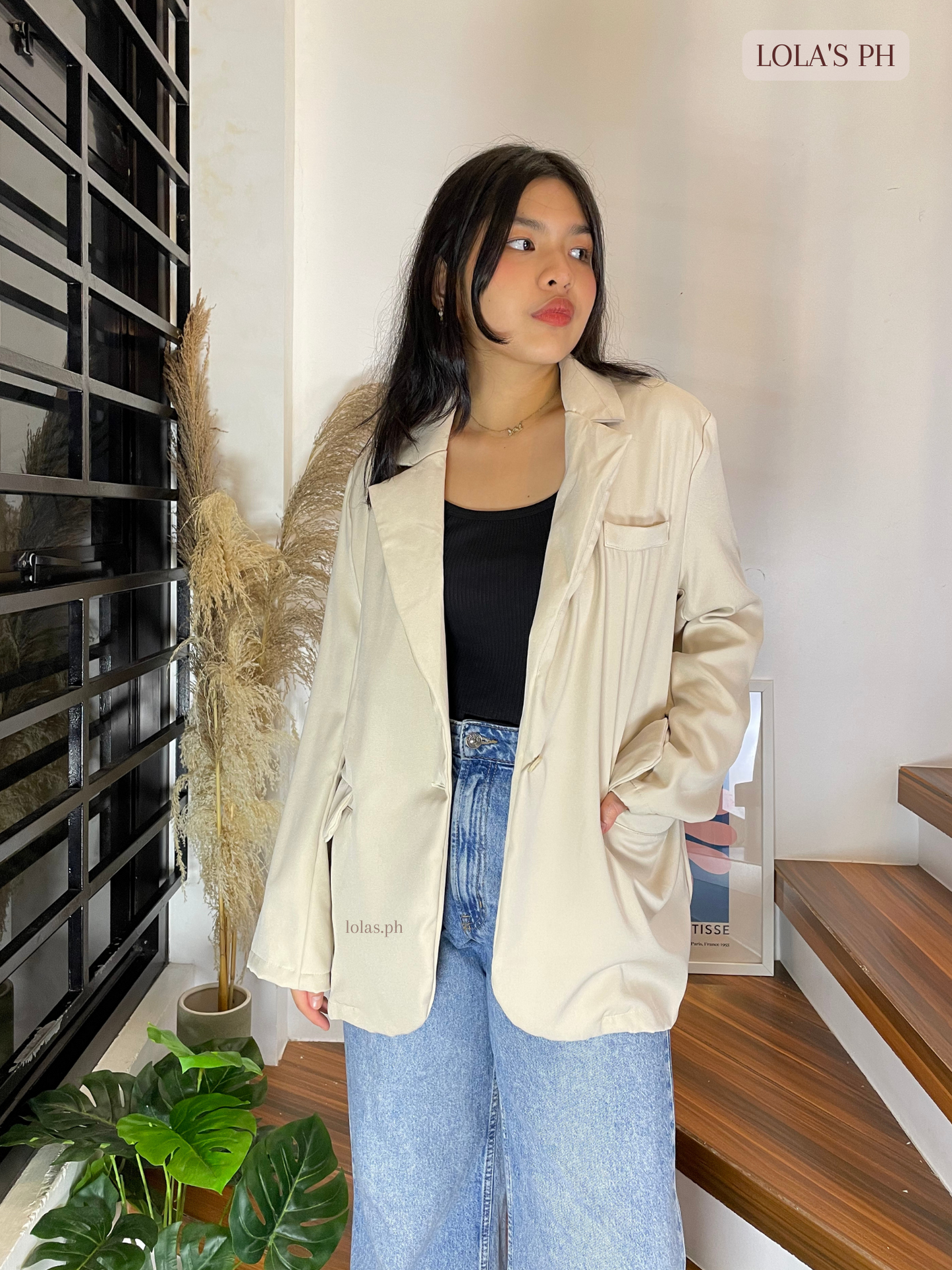 Rhys Oversized Blazer (Cream)