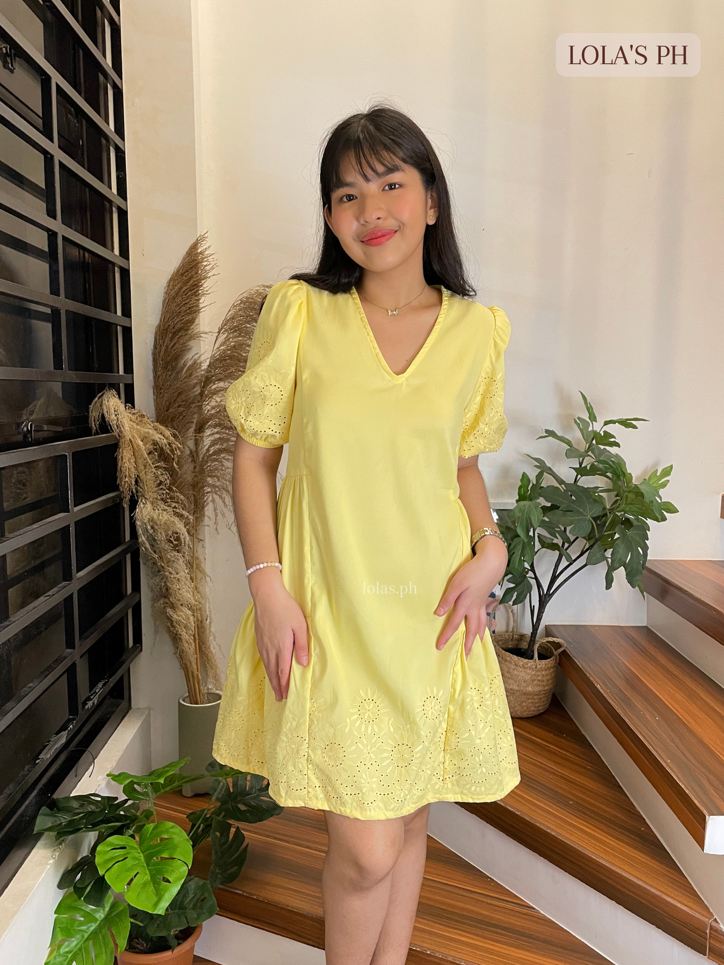 Jaegen Dress (Lemon Eyelet)