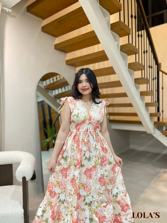Adeline Dress (Peach Peony)