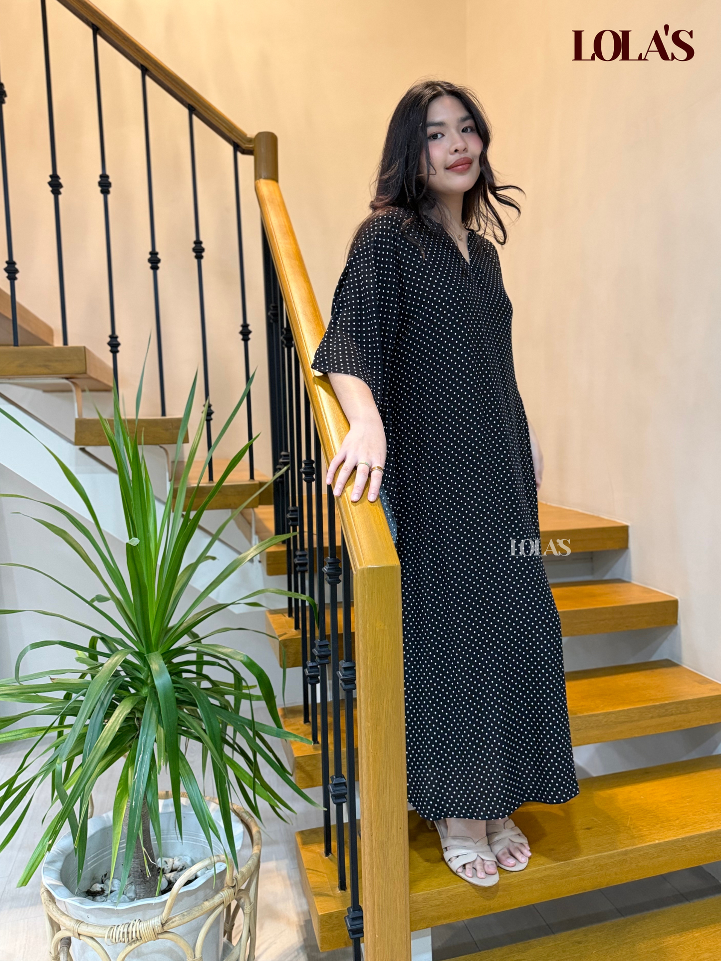 Donya Dress (Black Polka)