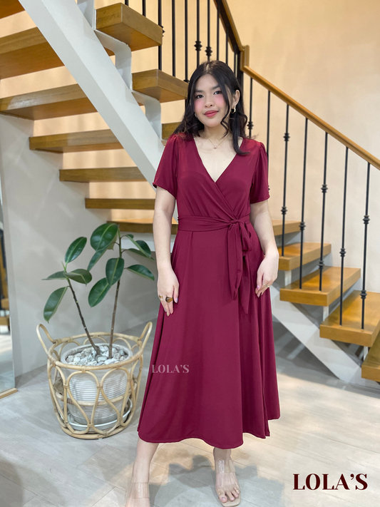 Celestine Dress (Maroon)