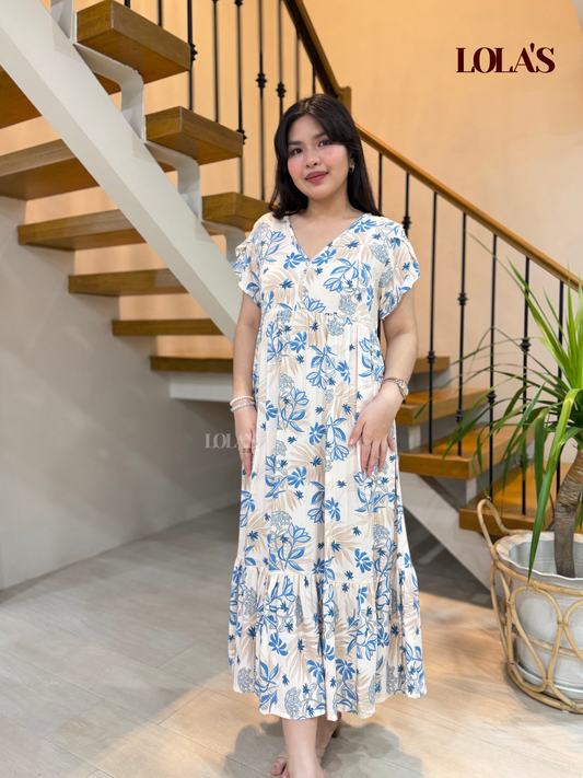 Jane Dress (Delicate Blue Floral)