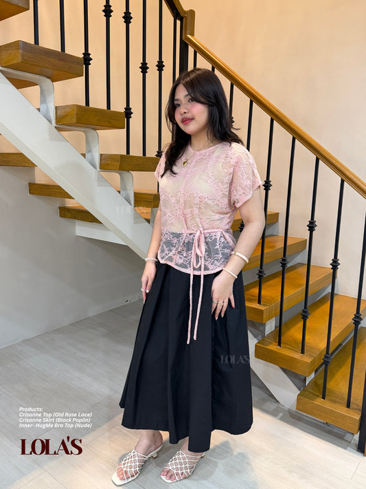 Crisanne Top (Old Rose Lace | Sheer | See-Through)
