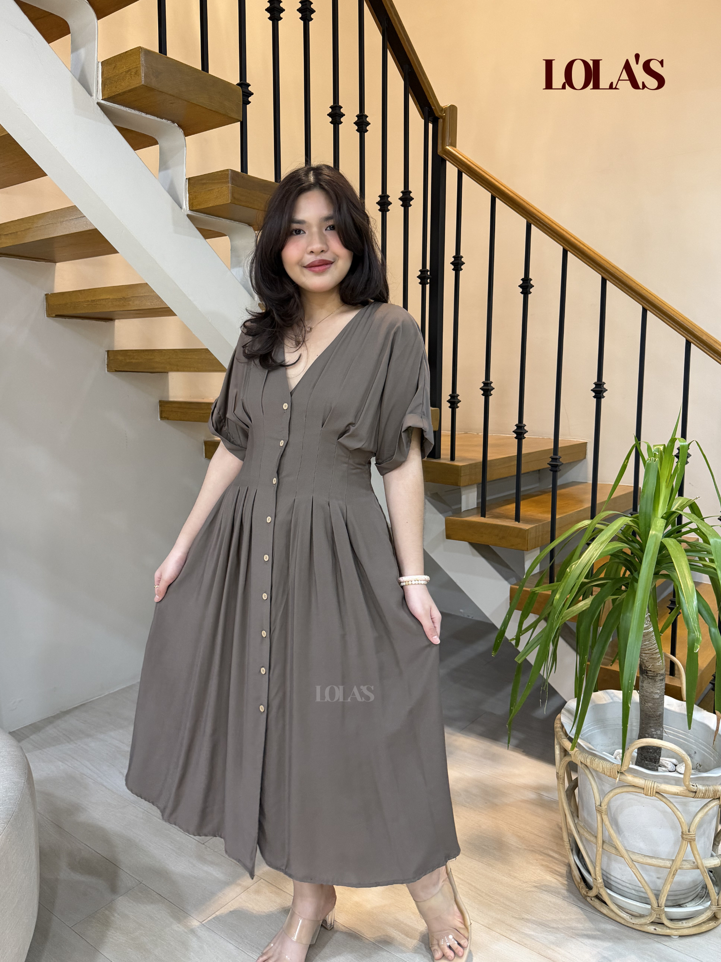 Frederica Dress (Taupe)