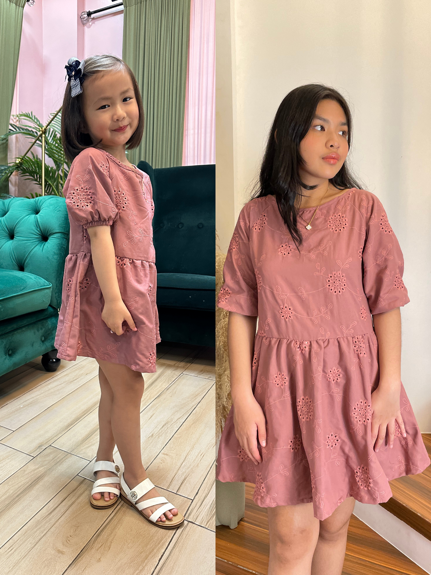 Blythe Dress- Andrea Kids (Mauve Eyelet)