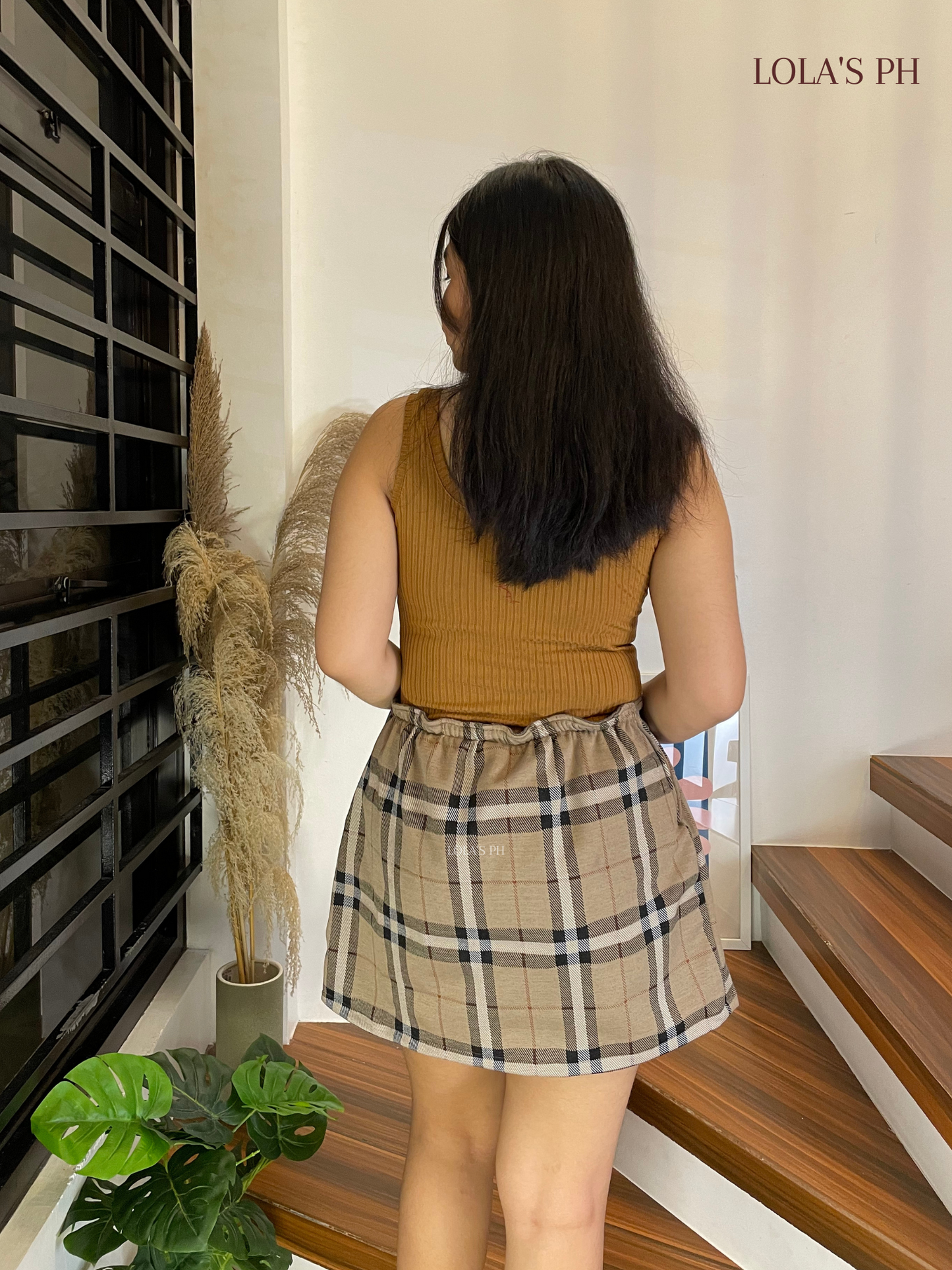 Myka Skort (Brown Plaid)